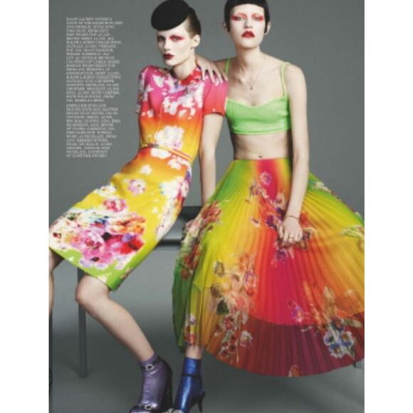 Ralph Lauren Collection Floral Belted Pencil Shift Dress 6 Midi Sleeveless $4K - Picture 13 of 14